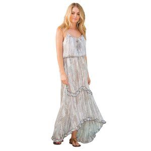 Wanderlux Printed Silk Chiffon Maxi Dress NWT